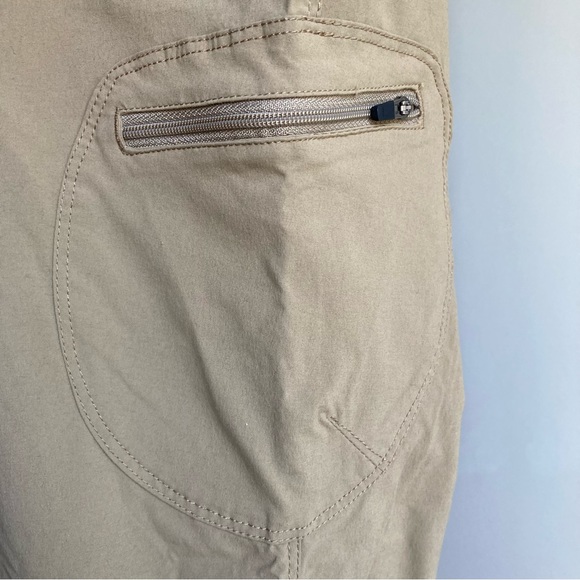 PATAGONIA size 4 Rock Craft roll up pants Ash Tan athletic hiking pants pockets - Picture 9 of 16